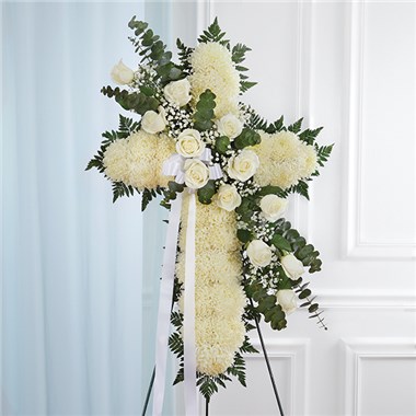 Peace & Prayers&trade; Standing Cross-White